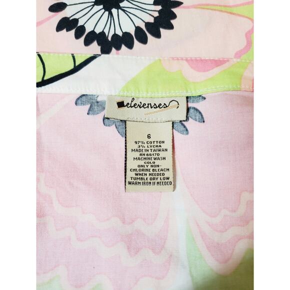 Anthropologie Elevenses Womens 6 Skirt Wrap Front Floral Pink Retro‎ Print Small - Picture 6 of 7